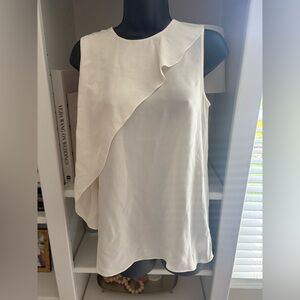 Theory Cream 100% Silk Sleeveless Top